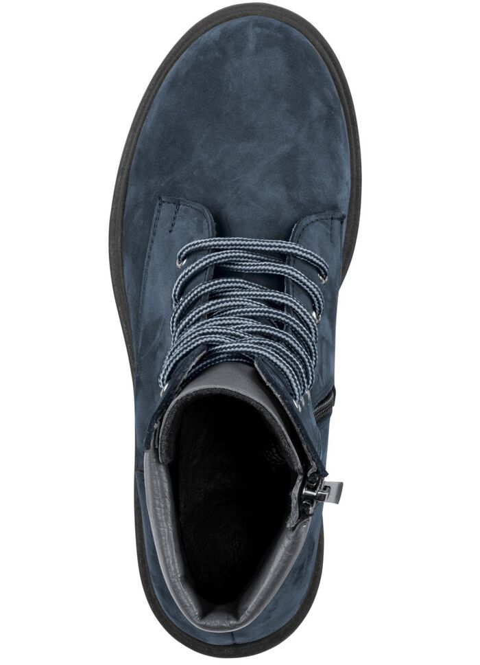 Andrea Conti Schn&uuml;r-Stiefelette aus bestem Nubukleder SCHWARZ