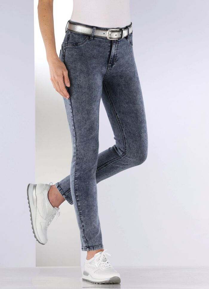 Kn&ouml;chellange, figurformende Jeans 