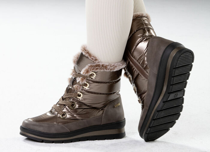 ELENA EDEN, gefütterte Damen-Boots, Winterschuhe, Weite G, mit herausnehmbarem Fußbett BRONZE