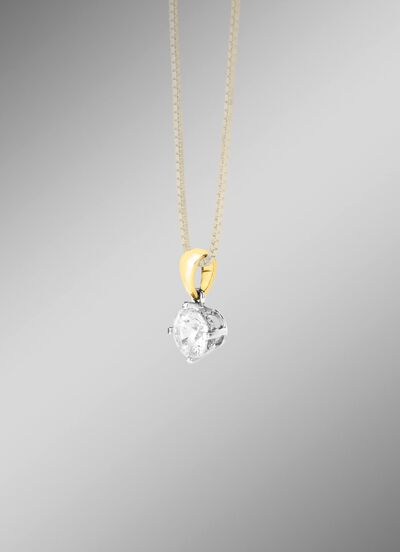 Solit&auml;r-Anh&auml;nger in Bicolor mit Brillant 