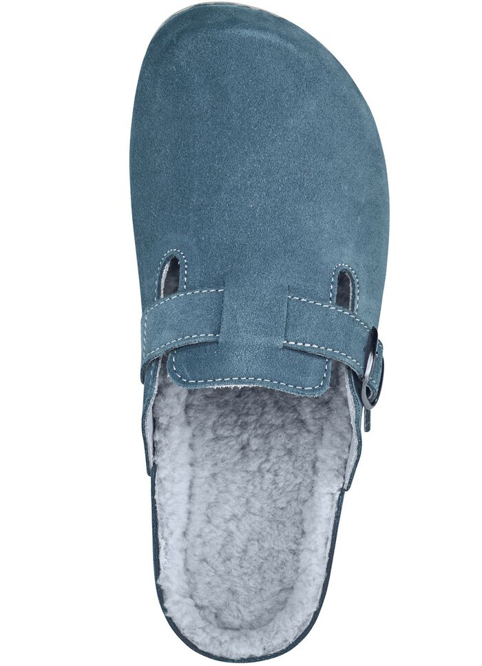 Mubb, klassische Damen-Hausschuhe, Weite H, mit Lammfell BLEU