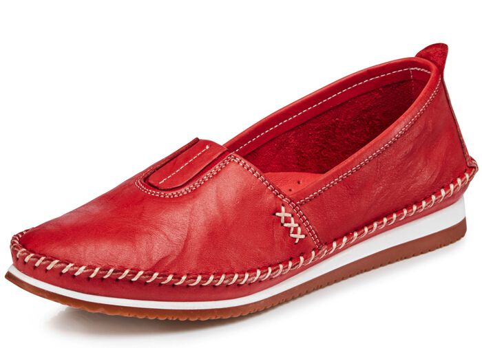 Andrea Conti, leichte Damen-Slipper, mit Gummizug ROT