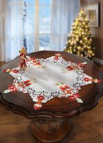 Tischdecke Stern mit filigraner Stickerei 