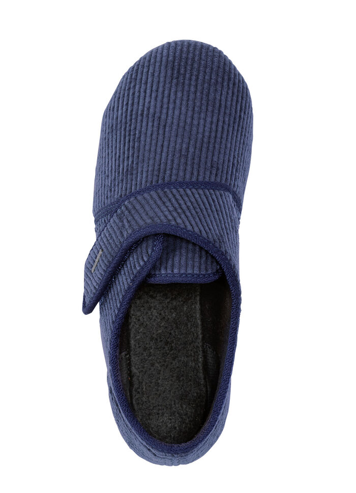 Klassische Herren-Hausschuhe, mit Klettverschluss MARINE