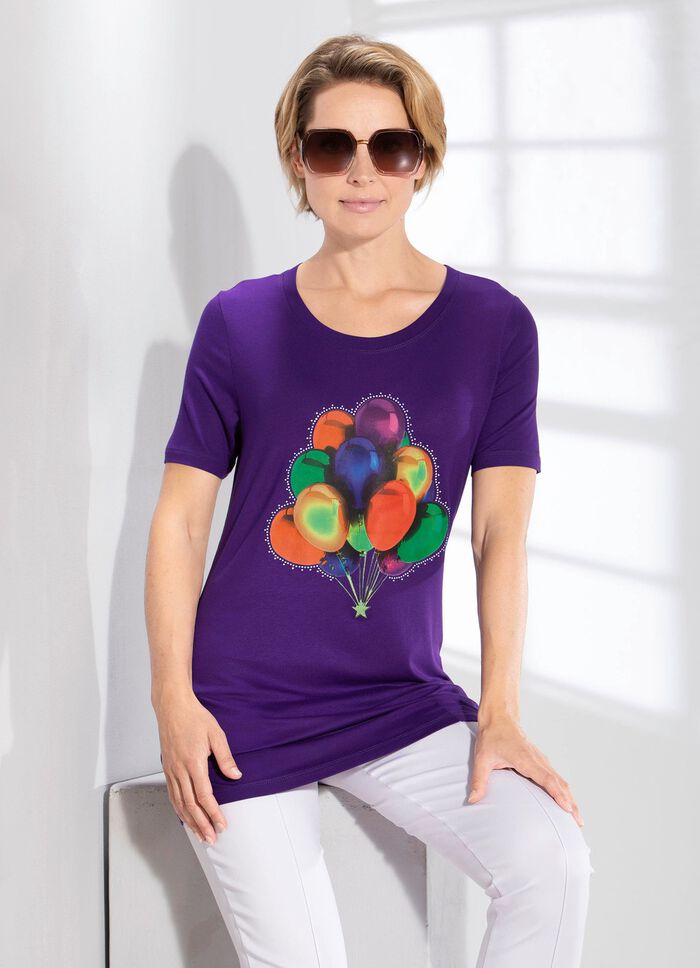 Longshirt mit Strasszier  