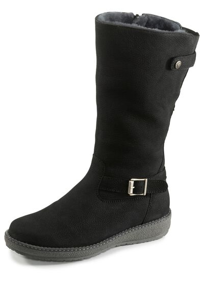 Waldl&auml;ufer, gef&uuml;tterte Damen-Stiefel, Winterschuhe, Weite H, mit Lammfell 