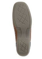 ELENA EDEN, sommerliche Damen-Slipper, Weite H, mit herausnehmbarem Fußbett COGNAC-SCHWARZ