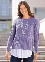 Blusensaum aus feinem Viskose-Jersey WEISS