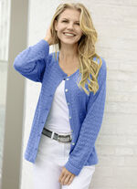 Strickjacke mit hübschem Muster BLAU