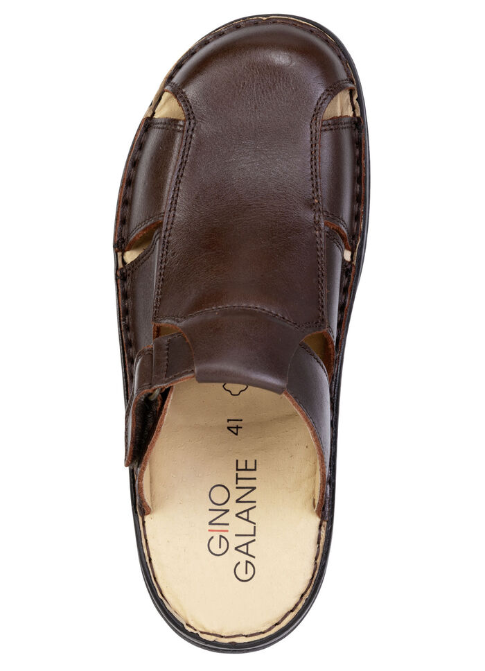 GINO GALANTE, klassische Herren-Clogs, aus Leder KASTANIE