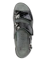 ELENA EDEN Sandale aus Nappaleder und krokogepr&auml;gtem Lackleder 