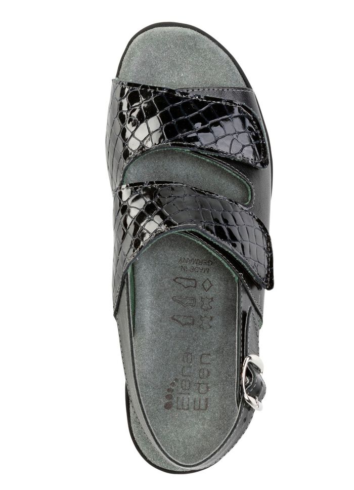 ELENA EDEN Sandale aus Nappaleder und krokogepr&auml;gtem Lackleder 