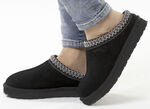 ELENA EDEN, warme Damen-Clogs, mit Lammfell SCHWARZ