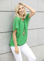 Poncho-Tunika mit eingearbeitetem Top GRÜN