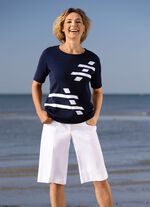 Pulli mit Intarsien-Vorderteil 