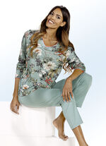 Schlafanzug, Langarm mit V-Ausschnitt JADE-BUNT