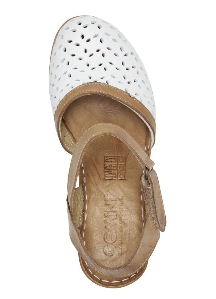 Gemini Sandalette aus perforiertem Rind-Nappaleder WEISS