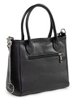 Laurina Tasche aus genarbtem Kalb-Nappaleder mit Zierkette SCHWARZ