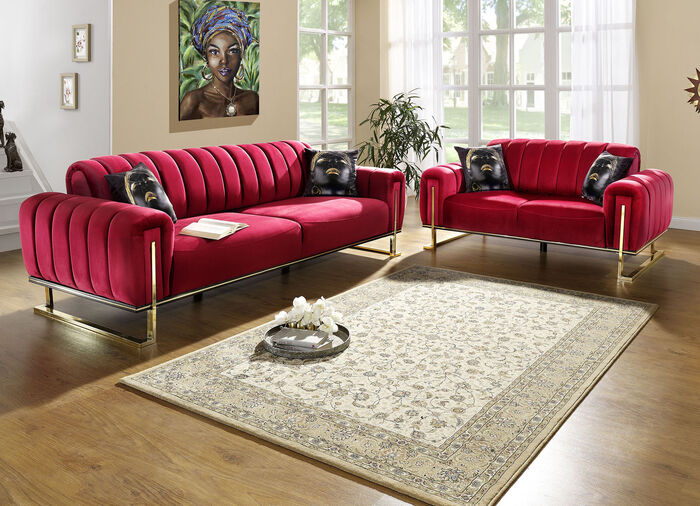 Frei im Raum aufstellbare Polstermöbel mit stabilem Metallgestell BORDEAUX