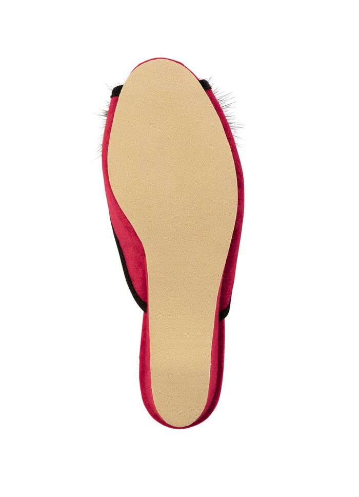 ELENA EDEN, schicke Damen-Pantoletten, Weite G, mit Kunstfellpompon 