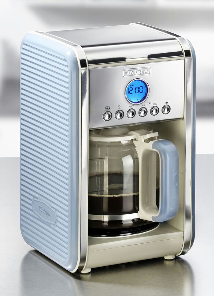 Ariete Kaffeemaschine mit Glaskanne und Dauerfilter BLAU
