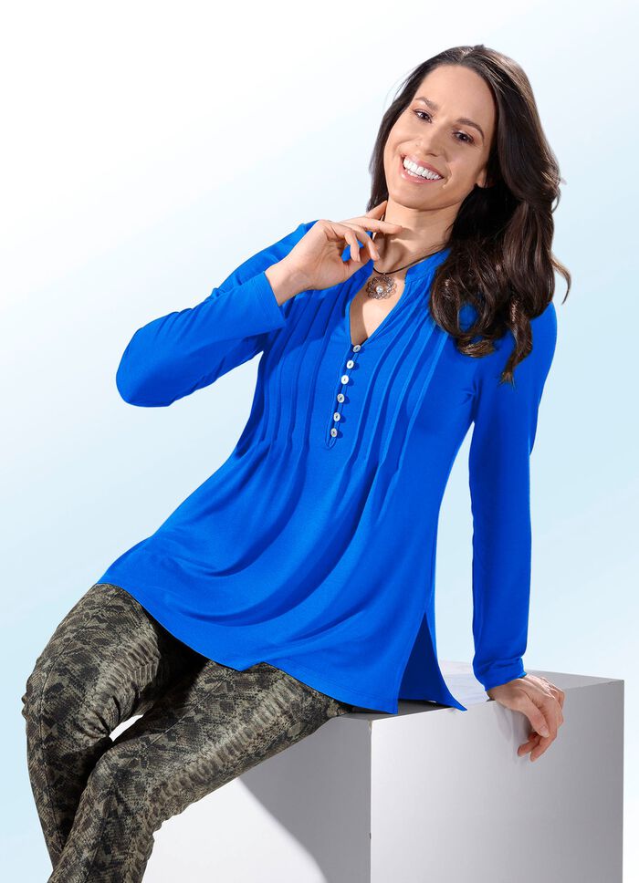 Shirt-Tunika mit Schmuckknopfleiste 