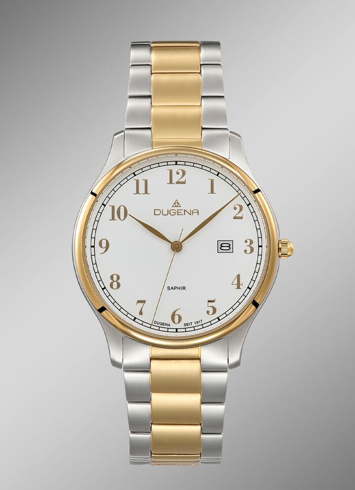 Dugena-Quartz-Herrenuhr mit Edelstahlbandgeh&auml;use 