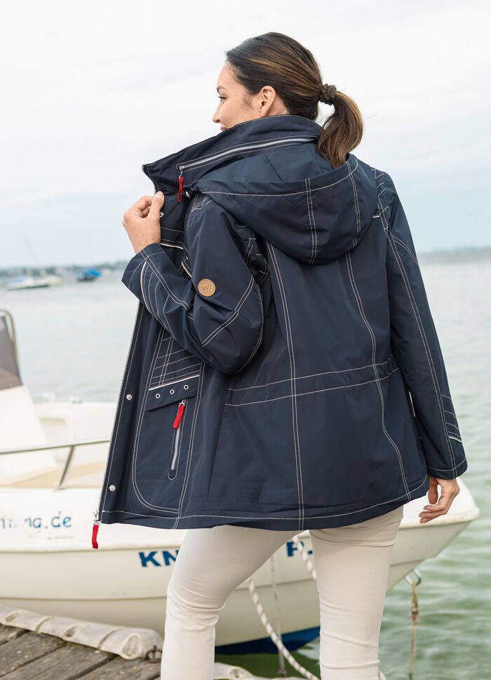 Funktionsjacke mit abnehmbarer Kapuze DUNKELBLAU