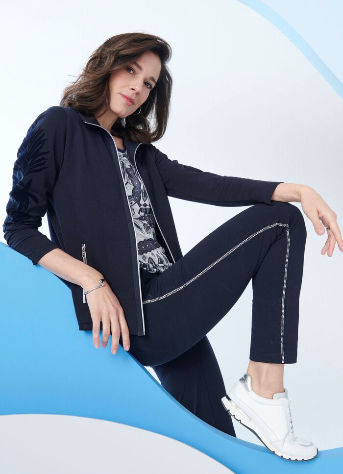 Sweatjacke mit floralem Druck 