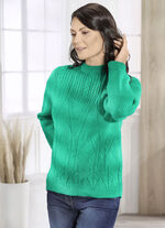 Pullover in Mustermix SMARAGDGRÜN MELIERT