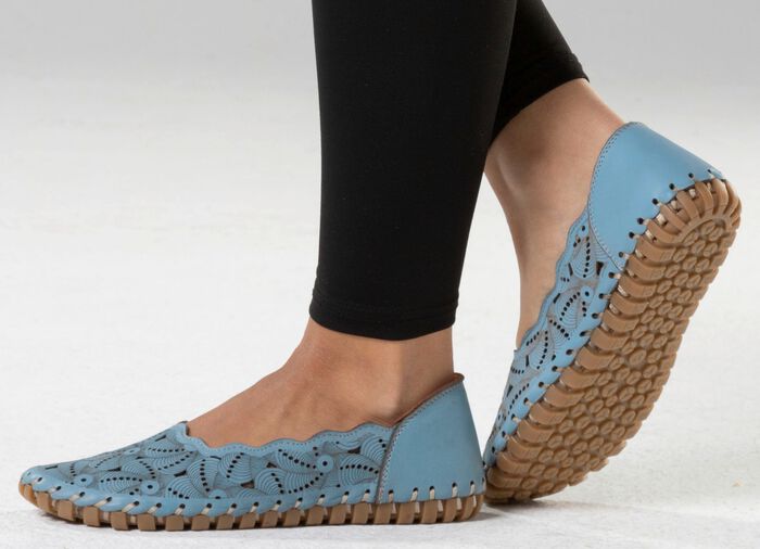 ELENA EDEN Ballerina mit interessanter Pr&auml;gung JEANS