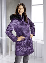 Longjacke mit abnehmbarer Kapuze VIOLETT