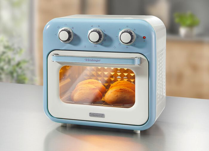 Ariete 2-in-1 Hei&szlig;luft-Ofen im Vintage-Design BLAU