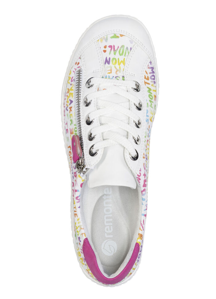 Remonte Sneaker aus beschichtetem, frech bedrucktem Leder WEISS-BUNT