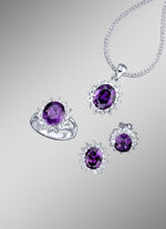 Schmuck-Set, 4-teilig mit Weißgoldauflage AMETHYSTLILA