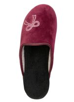 Zweierpack, klassische Damen-Hausschuhe, Weite G, mit funkelnden Glitzersteinchen 1X BORDEAUX, 1X CAMEL