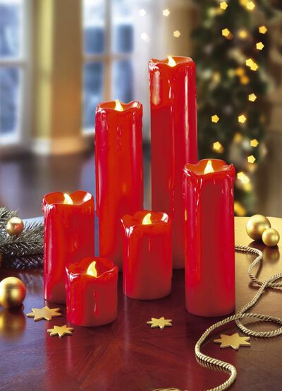LED-Echtwachskerzen, 6er-Set 