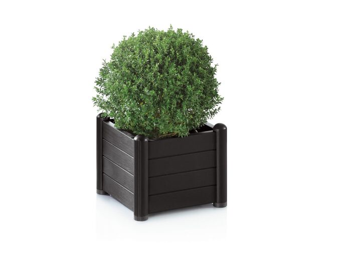Pflanzkasten aus wetterbest&auml;ndigem Kunststoff ANTHRAZIT