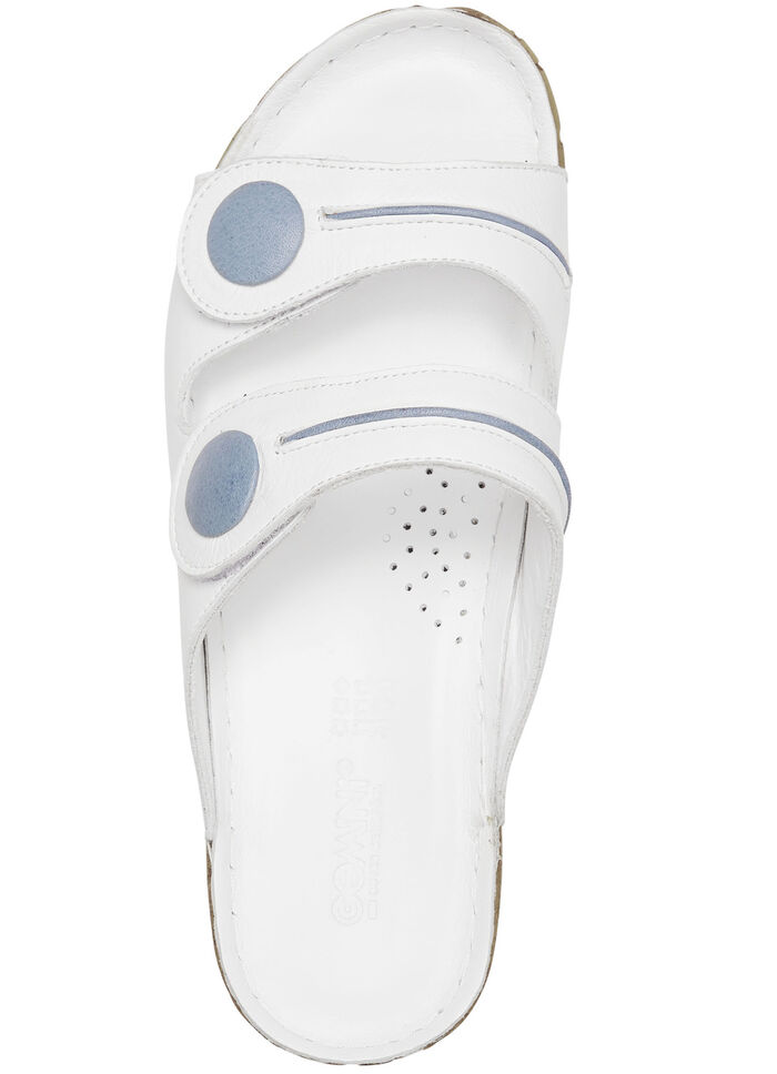 Gemini Pantolette aus teilweise schattiertem Rind-Nappaleder WEISS-JEANS