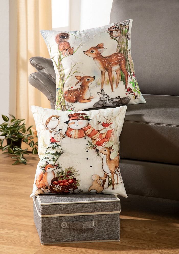 Kissenbezug mit bezaubernden Winterszenen WALDTIERE