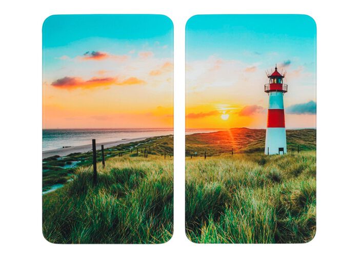 Herdabdeckplatten Leuchtturm, 2er-Set 