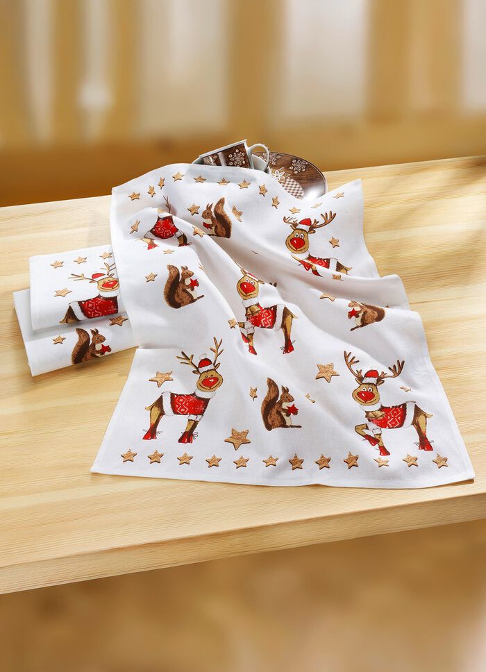 Geschirrt&uuml;cher-Set aus 50% Leinen und 50% Baumwolle 