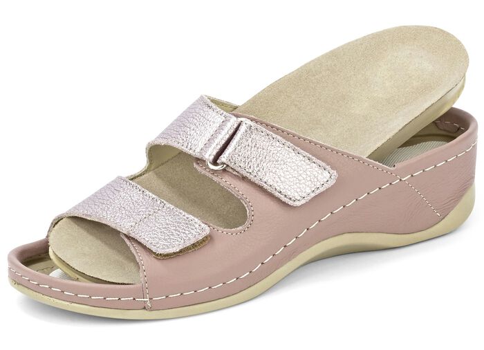 Mubb Pantolette mit Leder-Memory-Fußbett MAUVE-ALTROSÉ