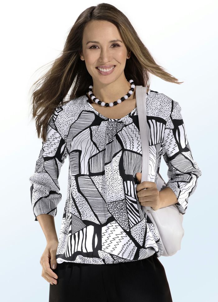 Tunika mit hübscher Fältelung am Ausschnitt 