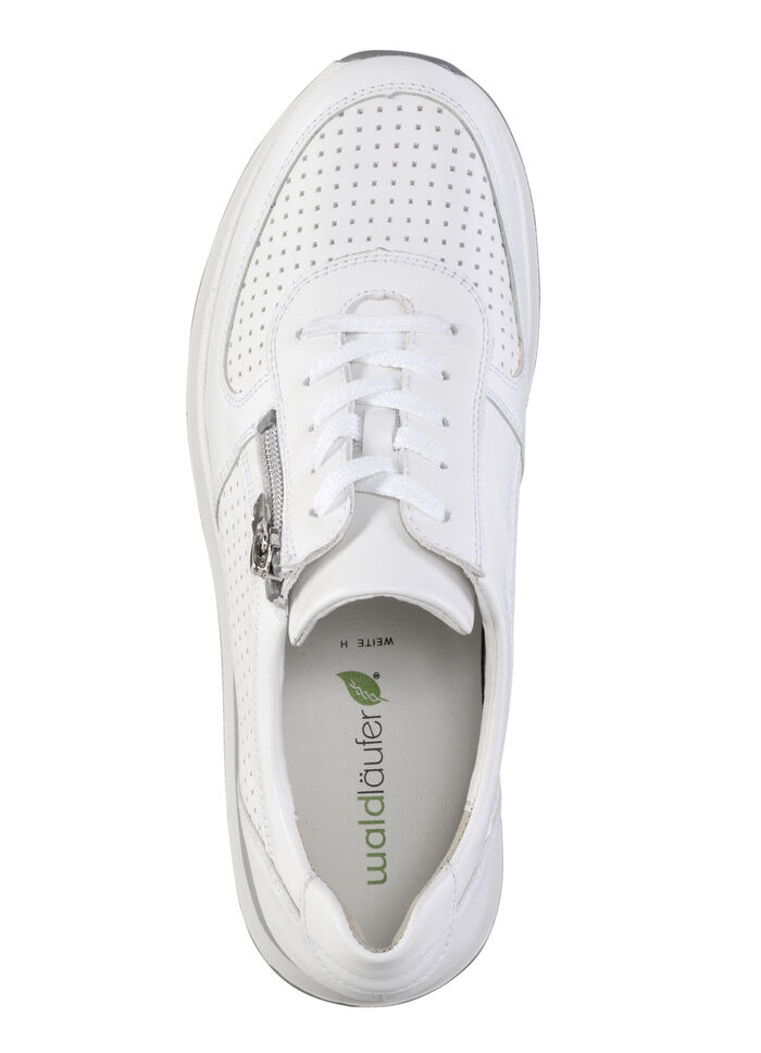 Waldläufer, sportliche Damen-Sneaker, Weite H, mit herausnehmbarem Fußbett WEISS