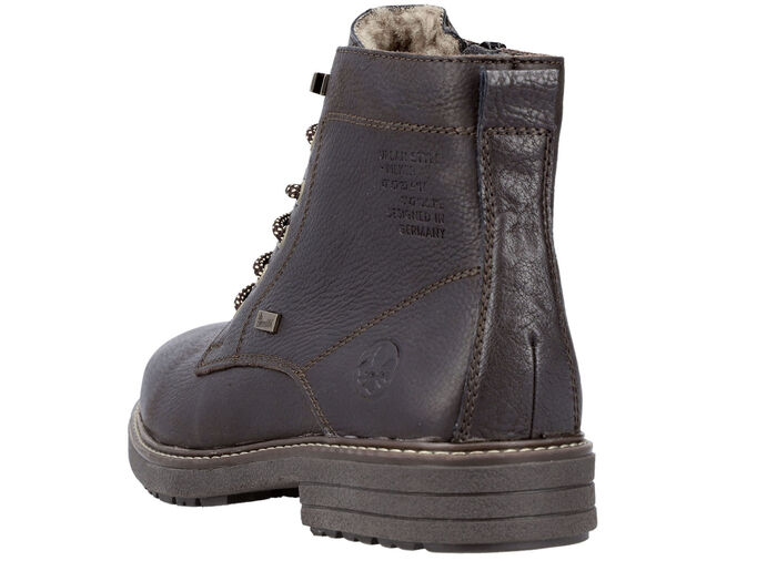 Rieker Schnür-Boot mit Warmfutter aus Lammfell und Plüschmaterial DUNKELBRAUN