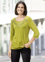 Shirt mit Plättchenzier in 2 Farben PISTAZIE