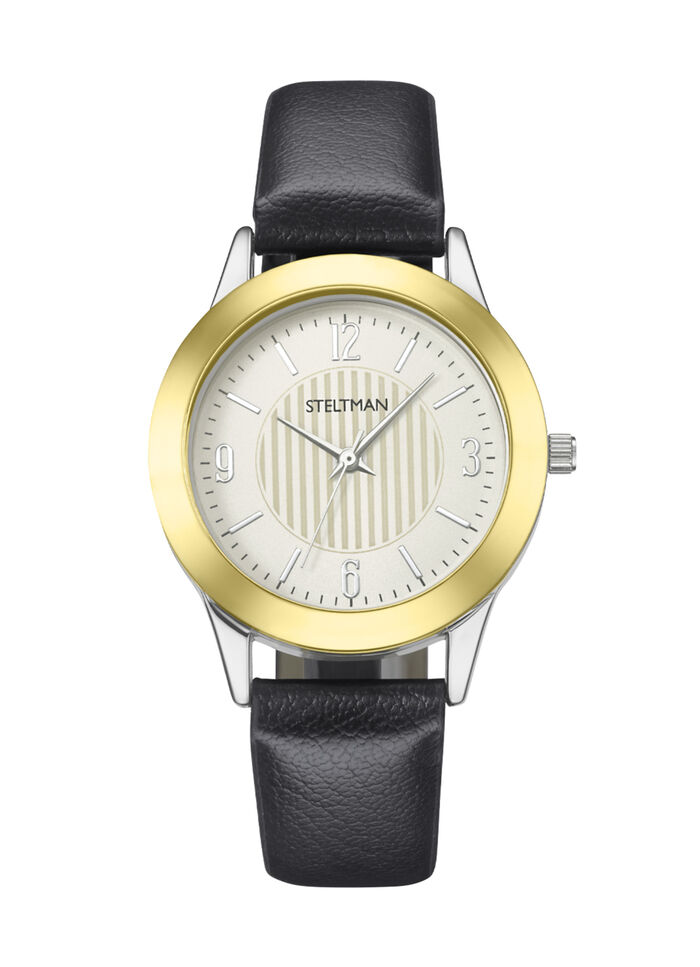 Quartz-Damenuhr mit 3 wechselbaren L&uuml;netten 