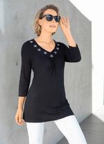 H&uuml;bsches Longshirt mit Strasszier 