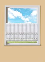 Kleinfenster-Store mit gezacktem Abschluss und Stangendurchzug 